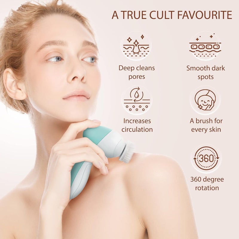 VISOFO Facial Cleansing Brush | Face Scrubber Exfoliator Skin Care Beauty Products Powered Electric Wash Exfoliating Skincare Women Spin Cleanser Tools Cleaning Scrub Washer Self Care (Opal) - Image 5